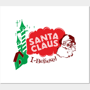 Santa Claus "I believe!" Vintage Christmas Posters and Art